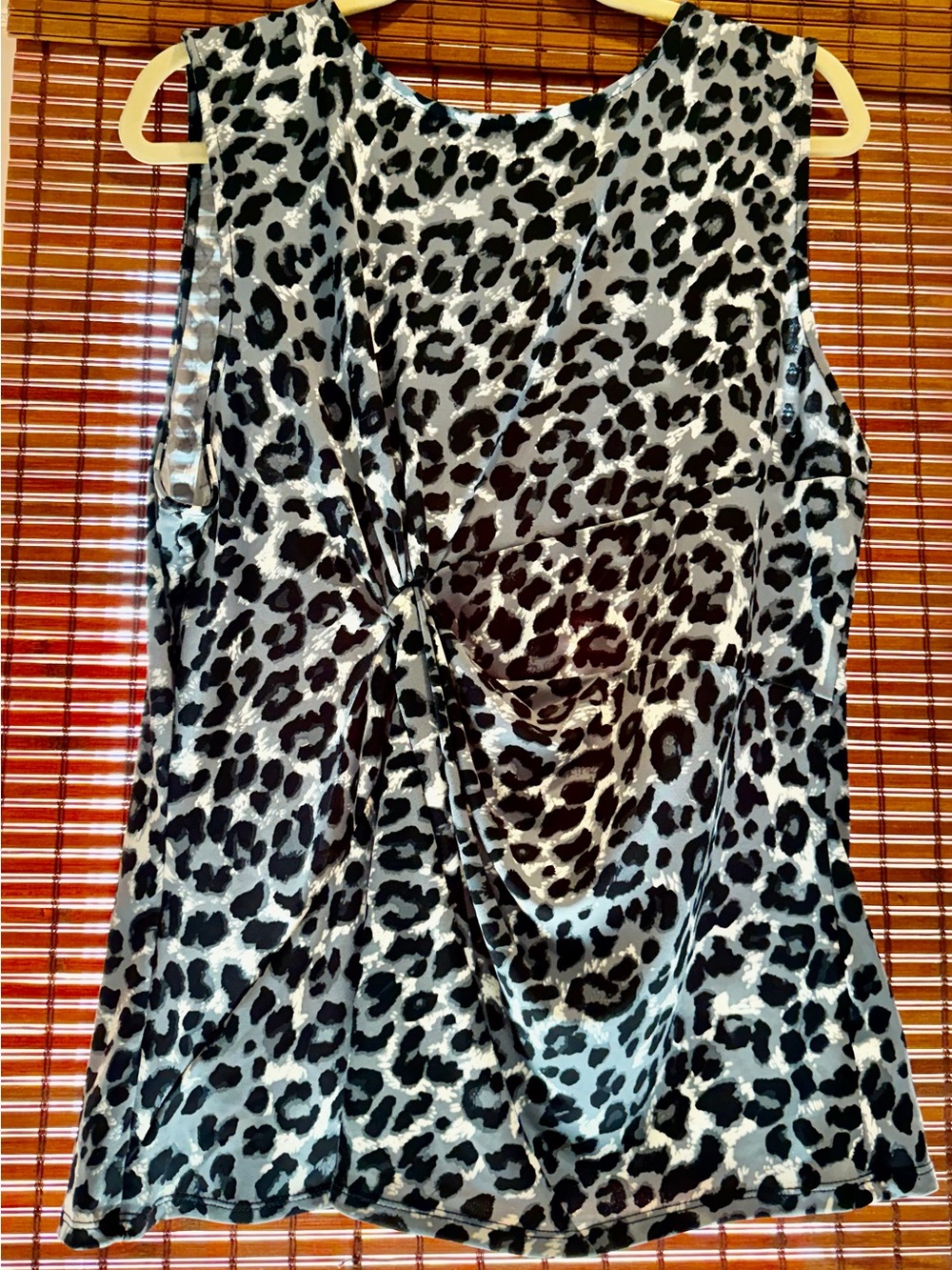 Zenana Leopard Top w/Ruching Detail XL
